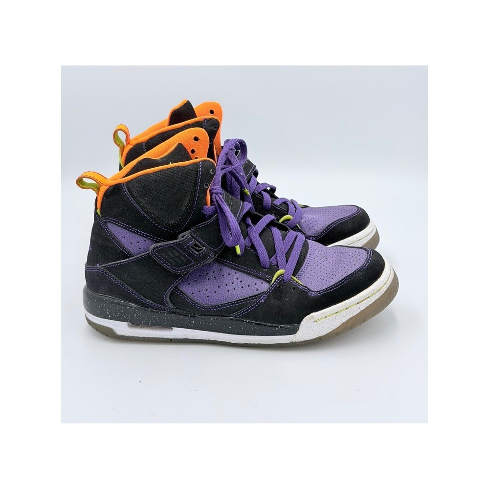 Jordan Flight 45 High GS Joker Shoes 7Y Womens 8.5 Black Purple